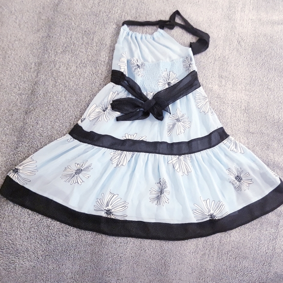 Hype Blue Daisy Print Halter Dress - Girl's Size 14 - Picture 6 of 7